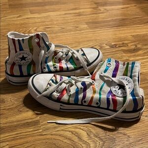 Converse Kids' Rainbow Stripe High-Tops sz1
